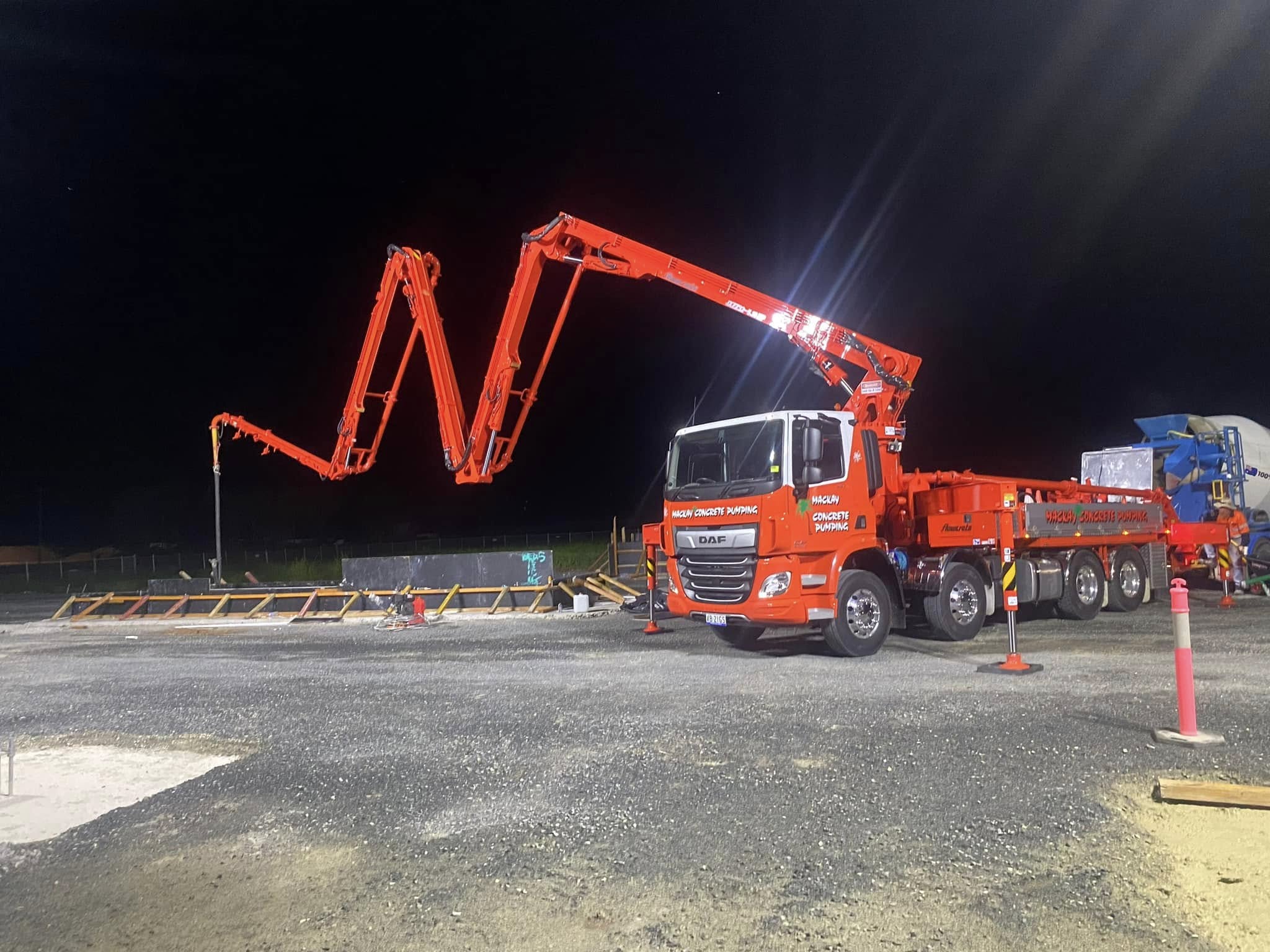 Concrete Pumping Services by Mackay Concrete Pumping on a job site in Mackay