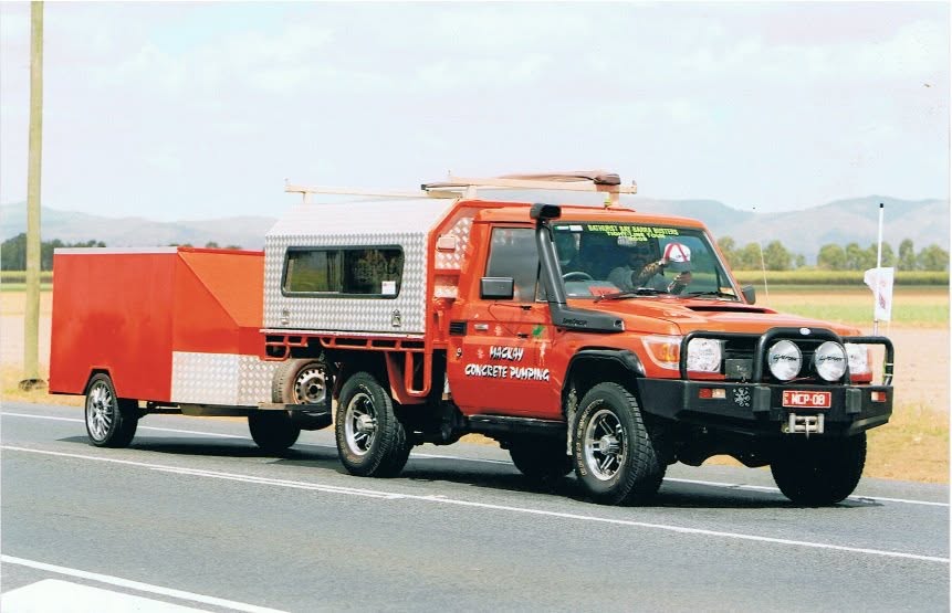 Equipment by Mackay Concrete Pumping on a job site in Mackay